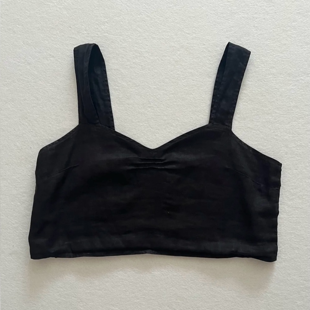 MATE the Label 100% Linen Cropped Tank- Altered/ Modified Neckline